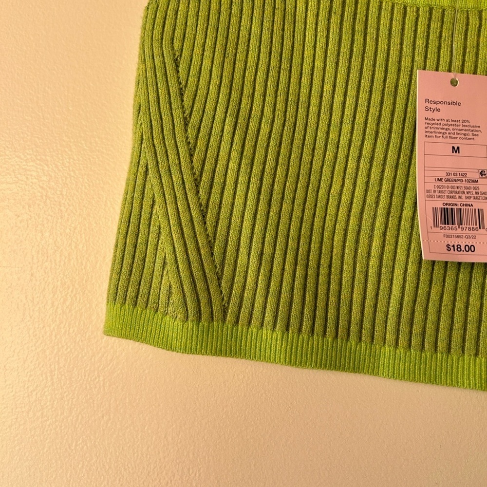 Wild Fable Lime Ribbed Crop Top - Picture 4 of 6